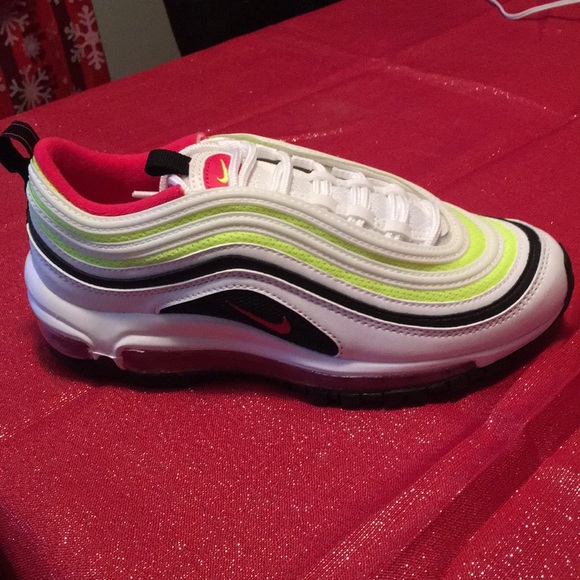 Nike Air Max 97 (GS) White Rush Pink Volt - Picture 2 of 7